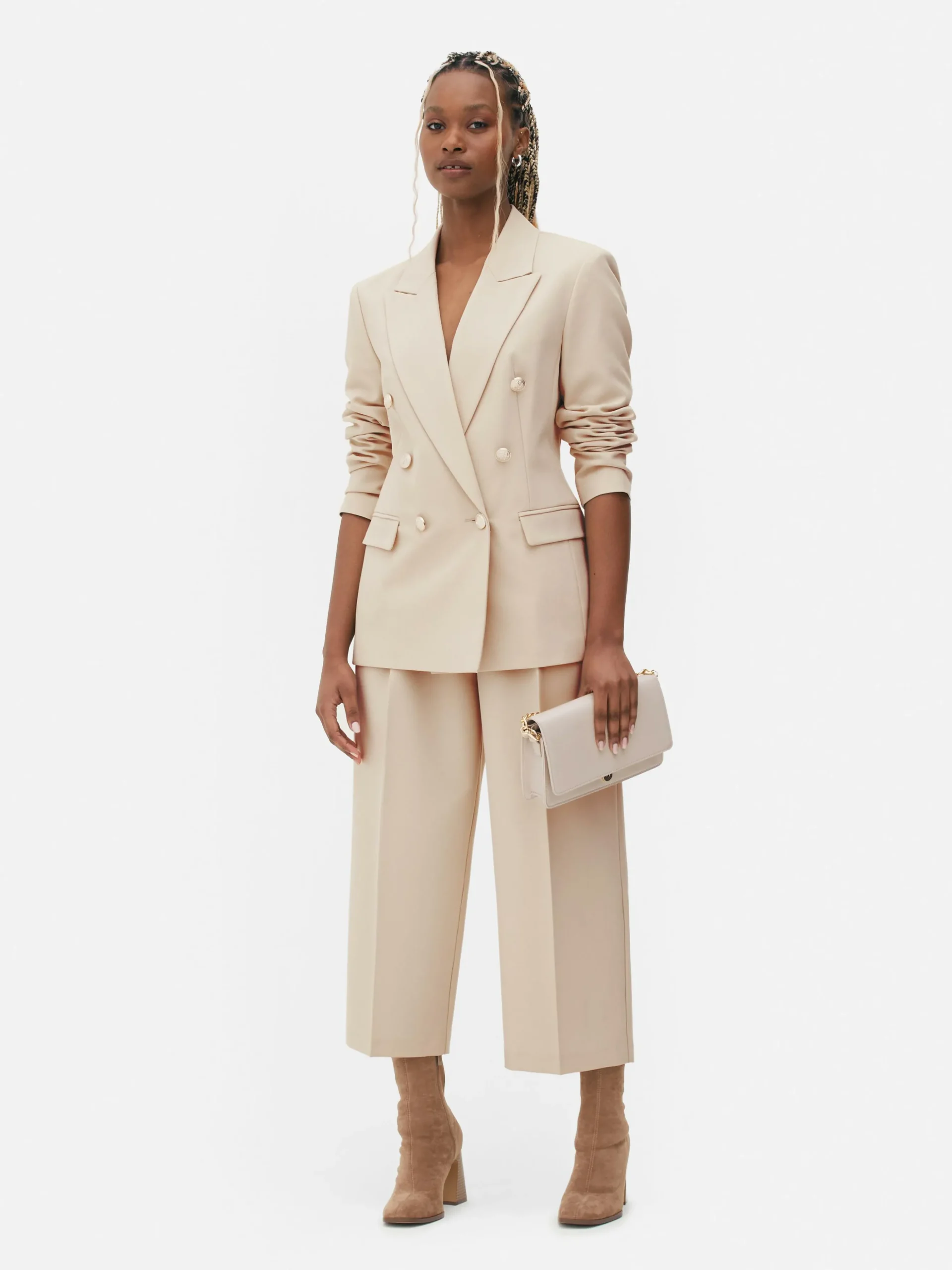 Americana De Doble Botonadura Con Botones Metálicos