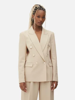 Americana De Doble Botonadura Con Botones Metálicos