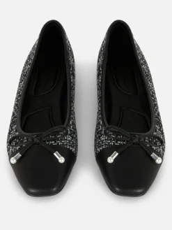 Bailarinas De Bouclé Con Puntera En Contraste