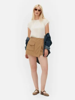 Blusa De Mangas Casquillo Con Cuello Fruncido