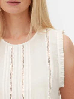 Blusa Sin Mangas Con Volantes