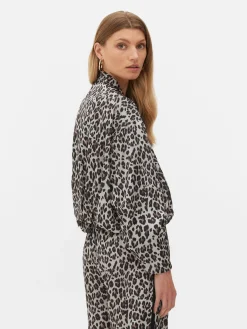 Bómber Con Estampado De Leopardo