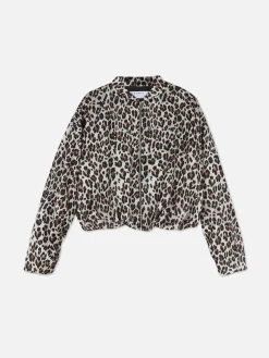 Bómber Con Estampado De Leopardo