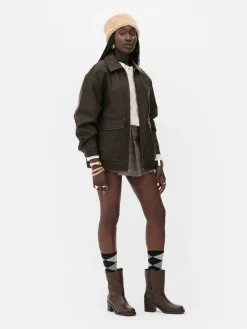 Bómber De Piel Sintética Desgastada De Rita Ora