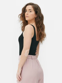 Body Acanalado De Escote Amplio