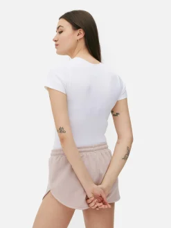 Body Estilo Camiseta Acanalado Sin Costuras