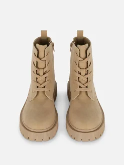 Botas De Antelina Con Cordones