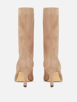 Botas De Antelina Con Tacón De Aguja