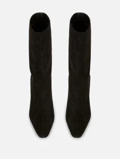 Botas De Antelina Con Tacón De Aguja