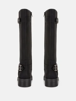 Botas De Motorista De Punta Cuadrada