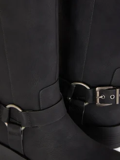 Botas De Motorista De Punta Cuadrada