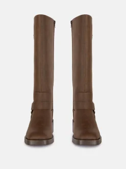 Botas De Motorista De Punta Cuadrada