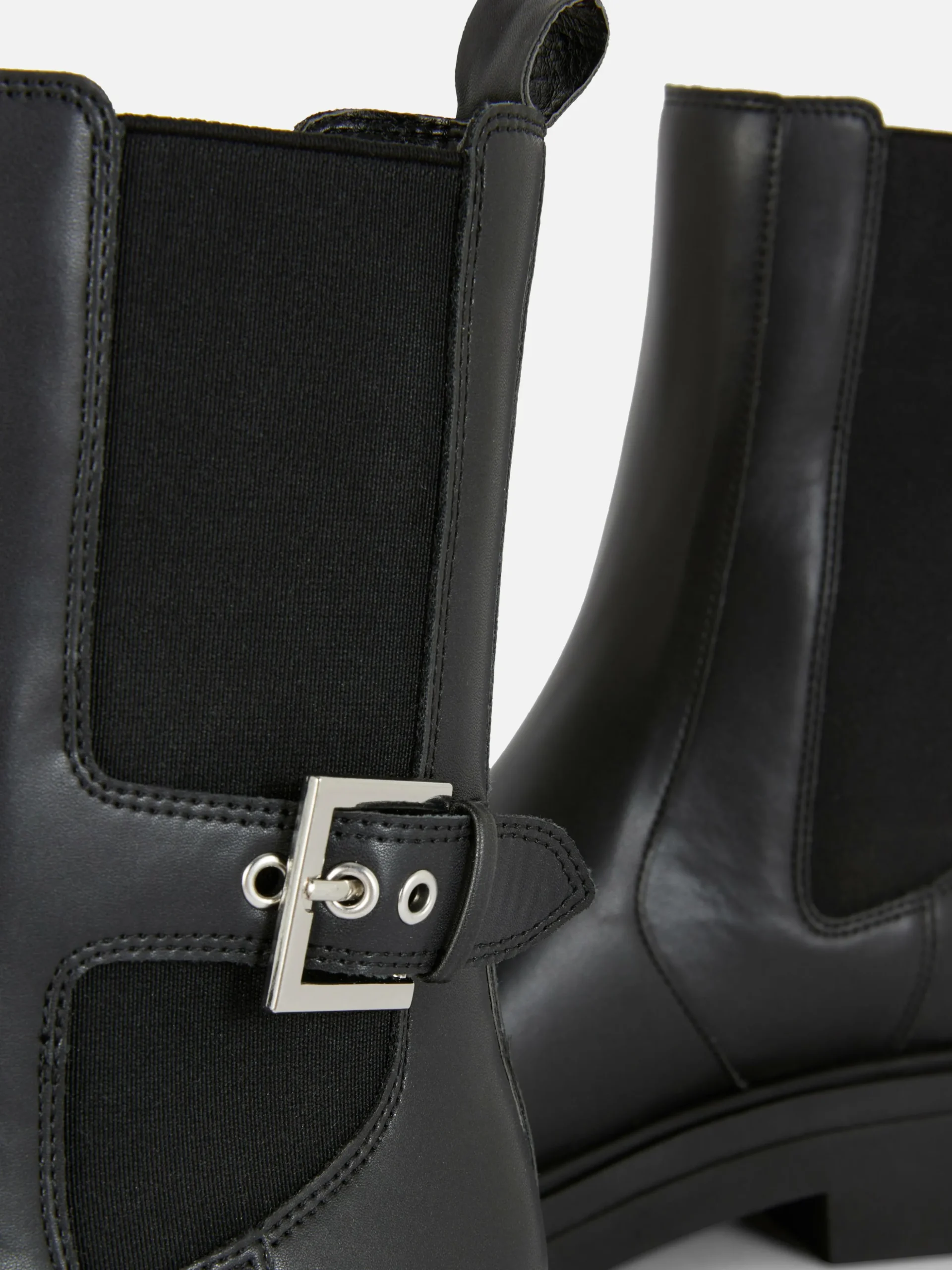 Botines Chelsea De Piel Sintética Con Punta Cuadrada