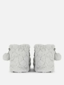 Botines De Pelo Con Pompones