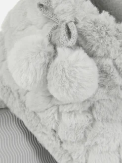 Botines De Pelo Con Pompones