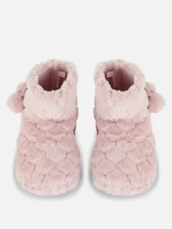 Botines De Pelo Con Pompones