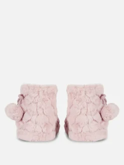Botines De Pelo Con Pompones
