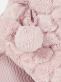 Botines De Pelo Con Pompones