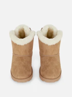 Botines De Pelo Sintético Con Detalle De Lazos