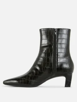 Botines De Tacón Con Puntera Cuadrada