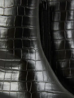 Botines De Tacón Con Puntera Cuadrada