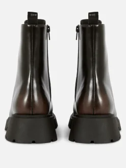 Botines Ribeteados Con Cordones