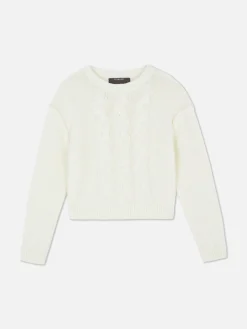 Cable Knit Dropped Shoulder Jumper