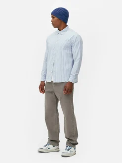 Camisa De Manga Larga De Jacquard A Rayas