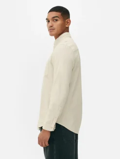 Camisa De Sarga De Algodón De Manga Larga