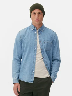 Camisa De Sarga De Algodón De Manga Larga