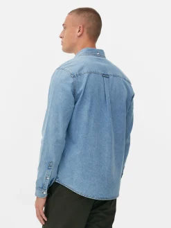 Camisa De Sarga De Algodón De Manga Larga