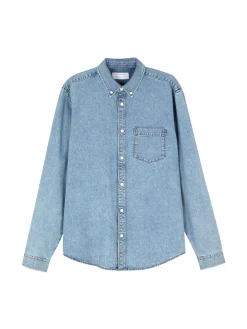 Camisa De Sarga De Algodón De Manga Larga