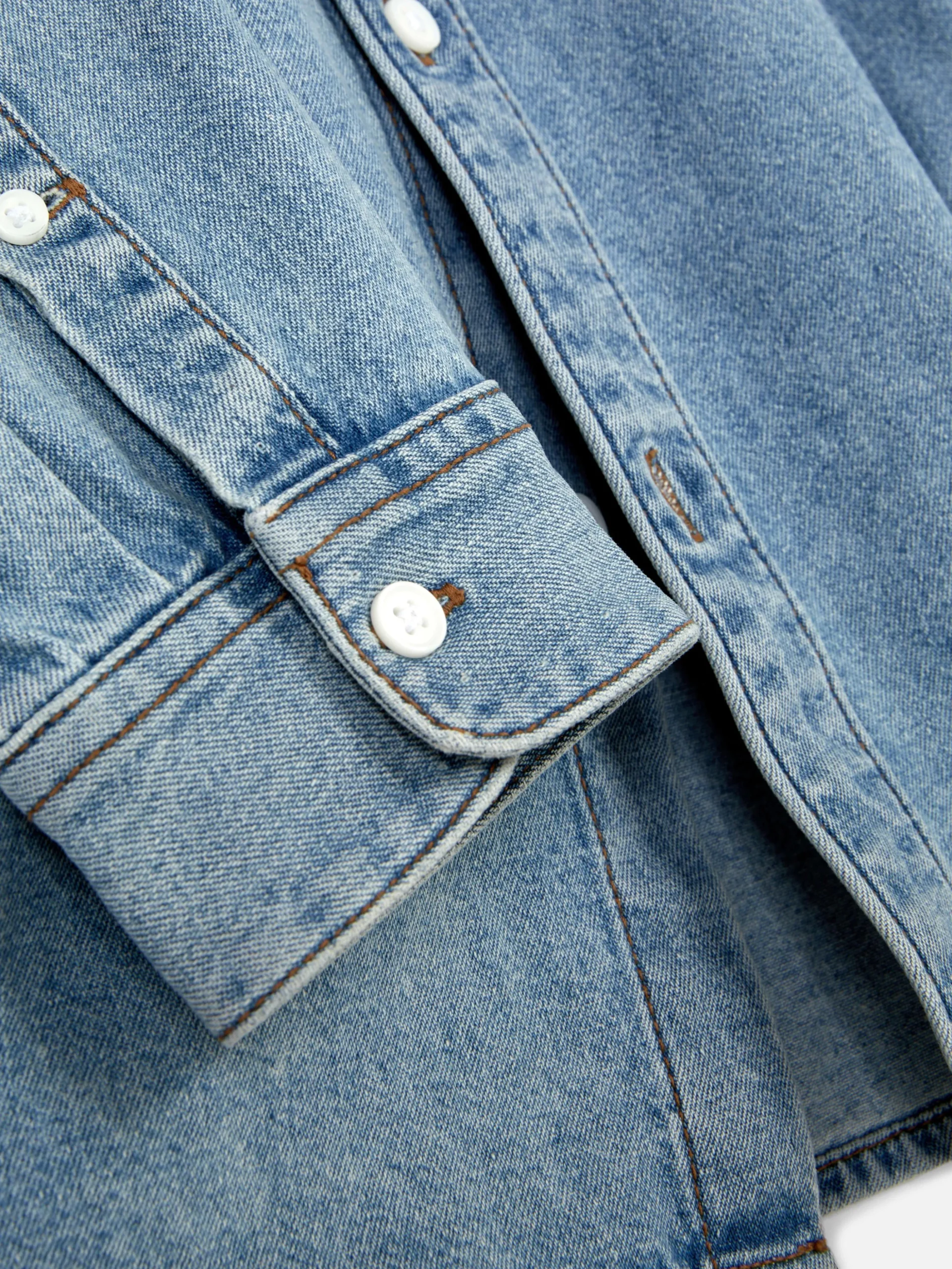 Camisa De Sarga De Algodón De Manga Larga