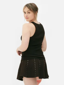 Camiseta Acanalada Con Espalda Nadadora