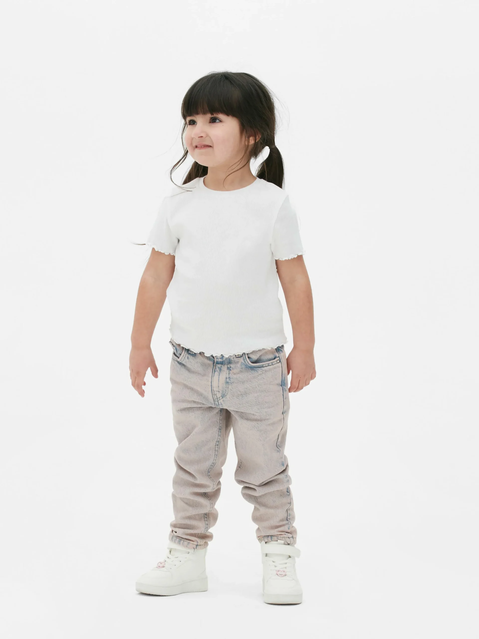 Camiseta Acanalada Con Ribete Ondulado A Juego