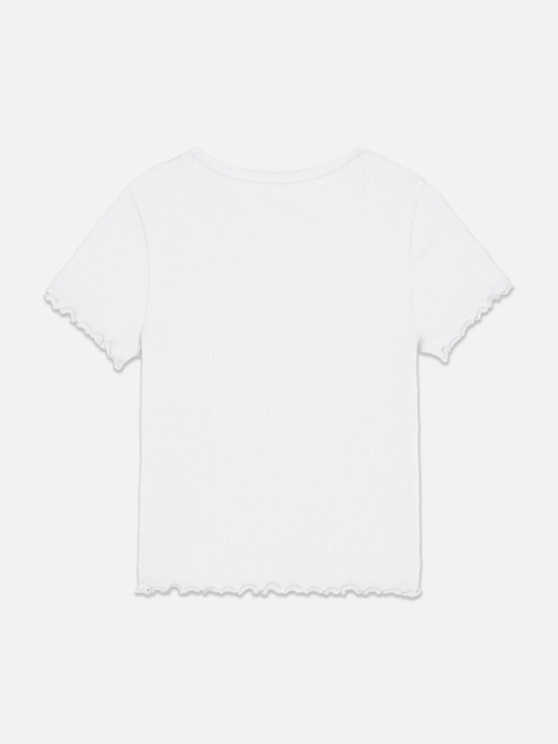 Camiseta Acanalada Con Ribete Ondulado A Juego