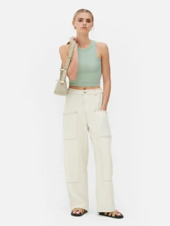 Camiseta Con Espalda De Nadadora Acanalada