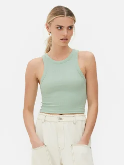 Camiseta Con Espalda De Nadadora Acanalada