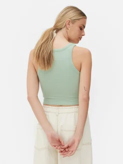 Camiseta Con Espalda De Nadadora Acanalada