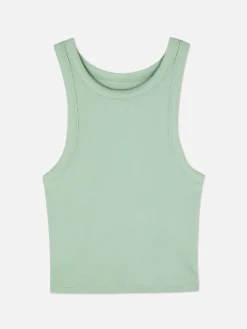 Camiseta Con Espalda De Nadadora Acanalada