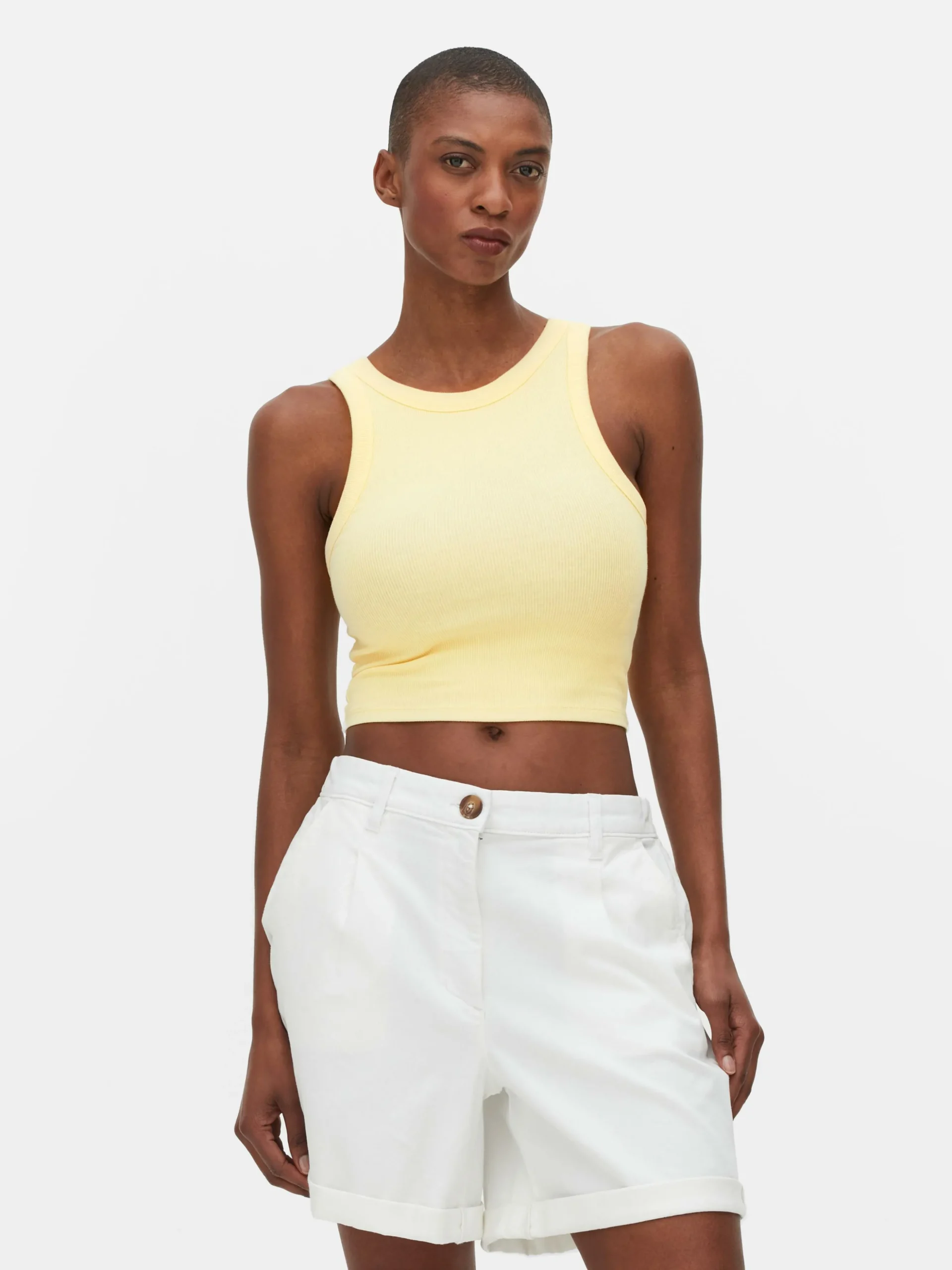 Camiseta Con Espalda De Nadadora Acanalada