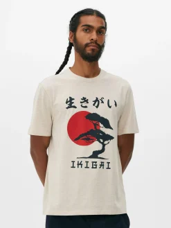 Camiseta Con Estampado De árbol Japonés