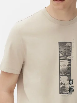 Camiseta Con Estampado Gráfico Japonés