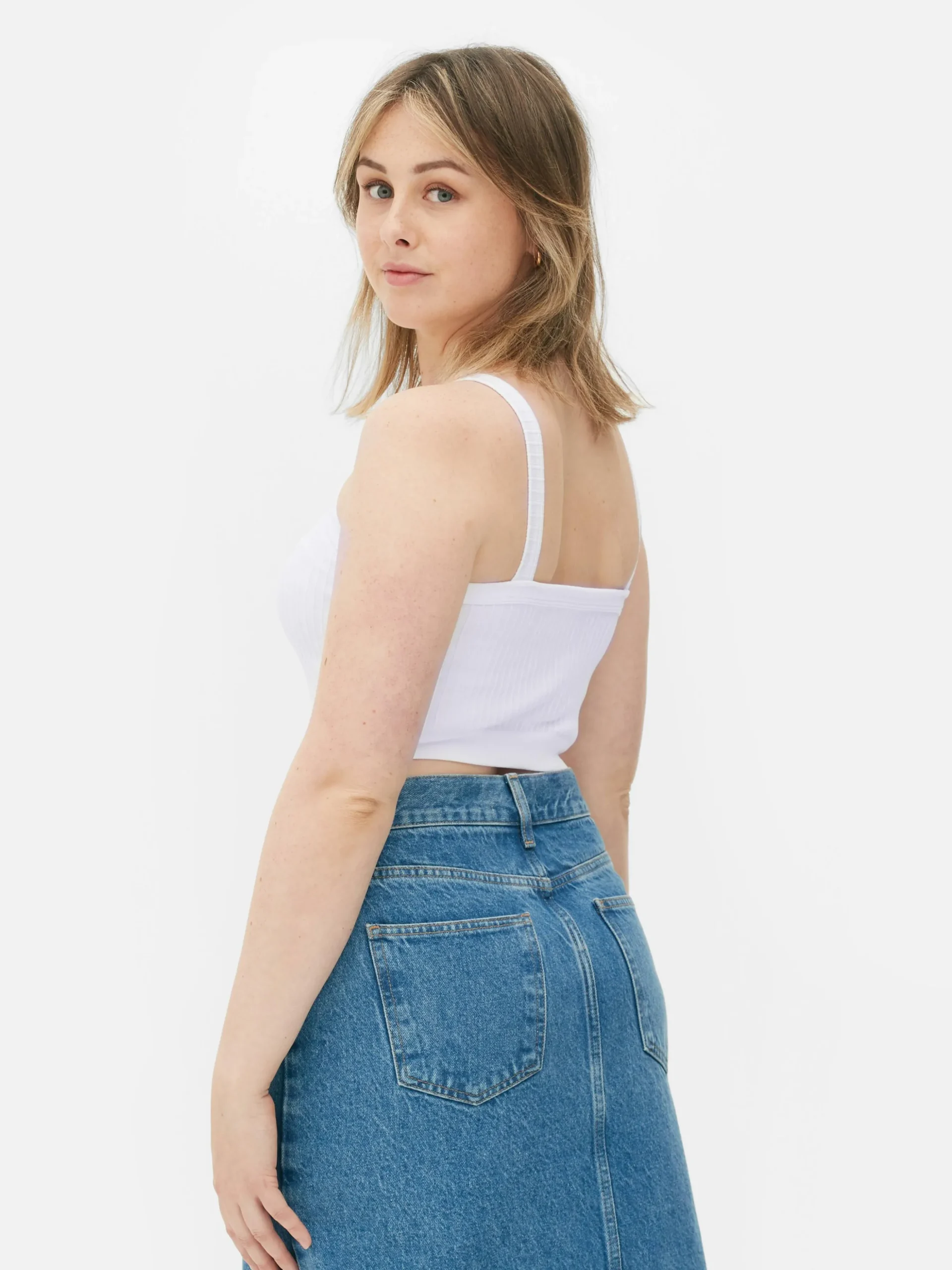 Camiseta Corta Acanalada Con Textura