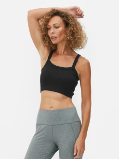 Camiseta Corta Acanalada Con Textura