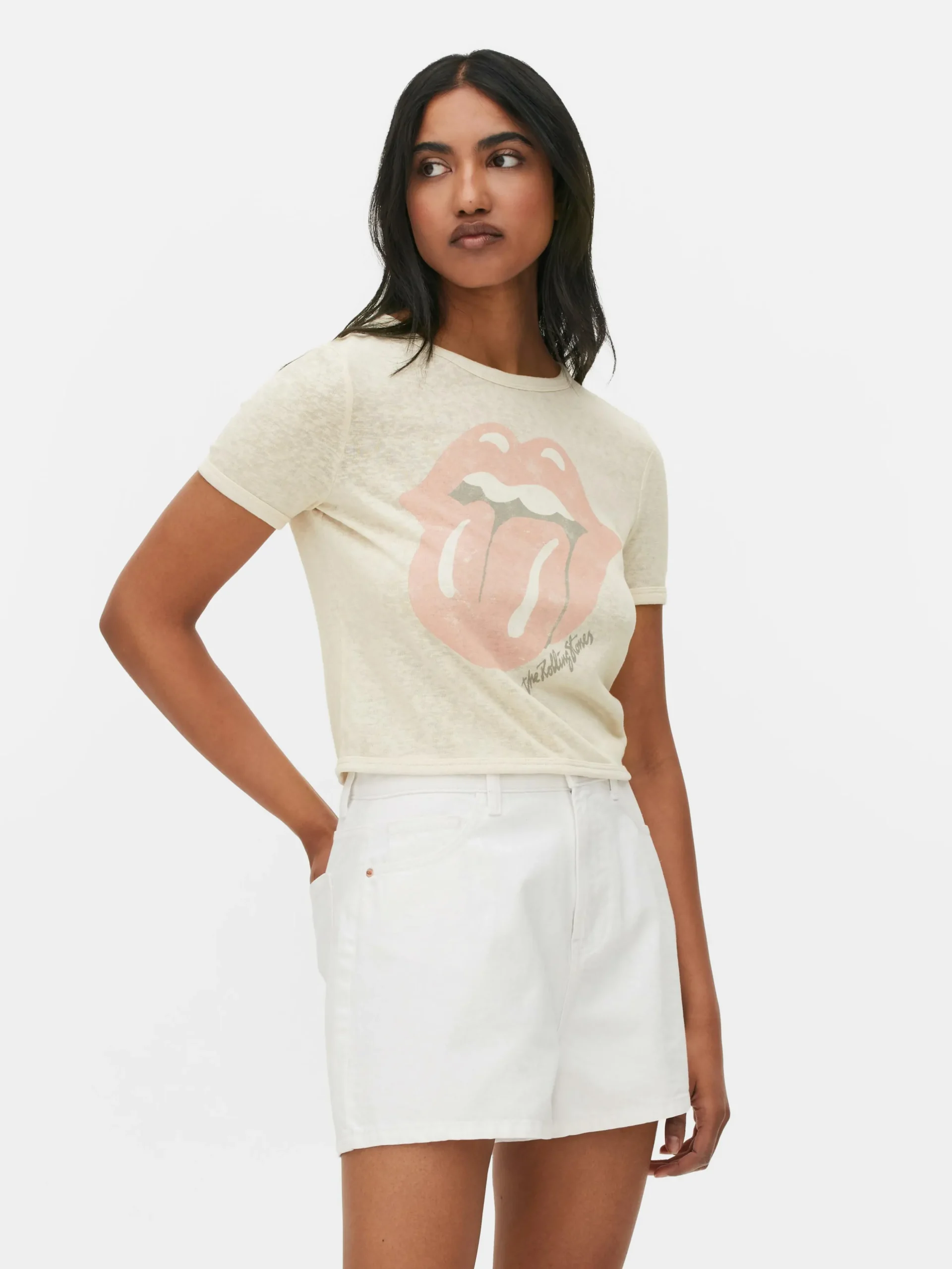 Camiseta Corta Con El Logotipo De Los Rolling Stones