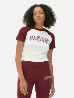 Camiseta Corta De Harvard Estilo Raglán