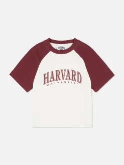 Camiseta Corta De Harvard Estilo Raglán