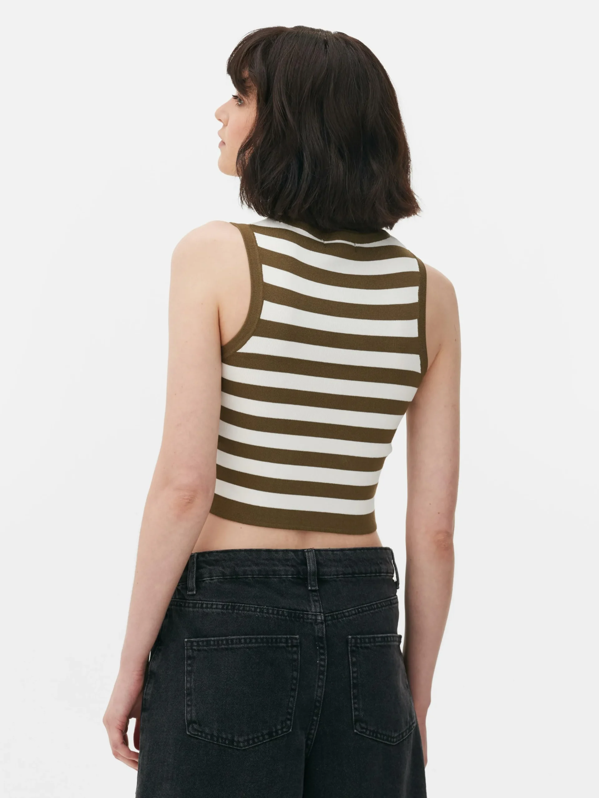 Camiseta Corta De Punto Sin Mangas De Cuello Redondo