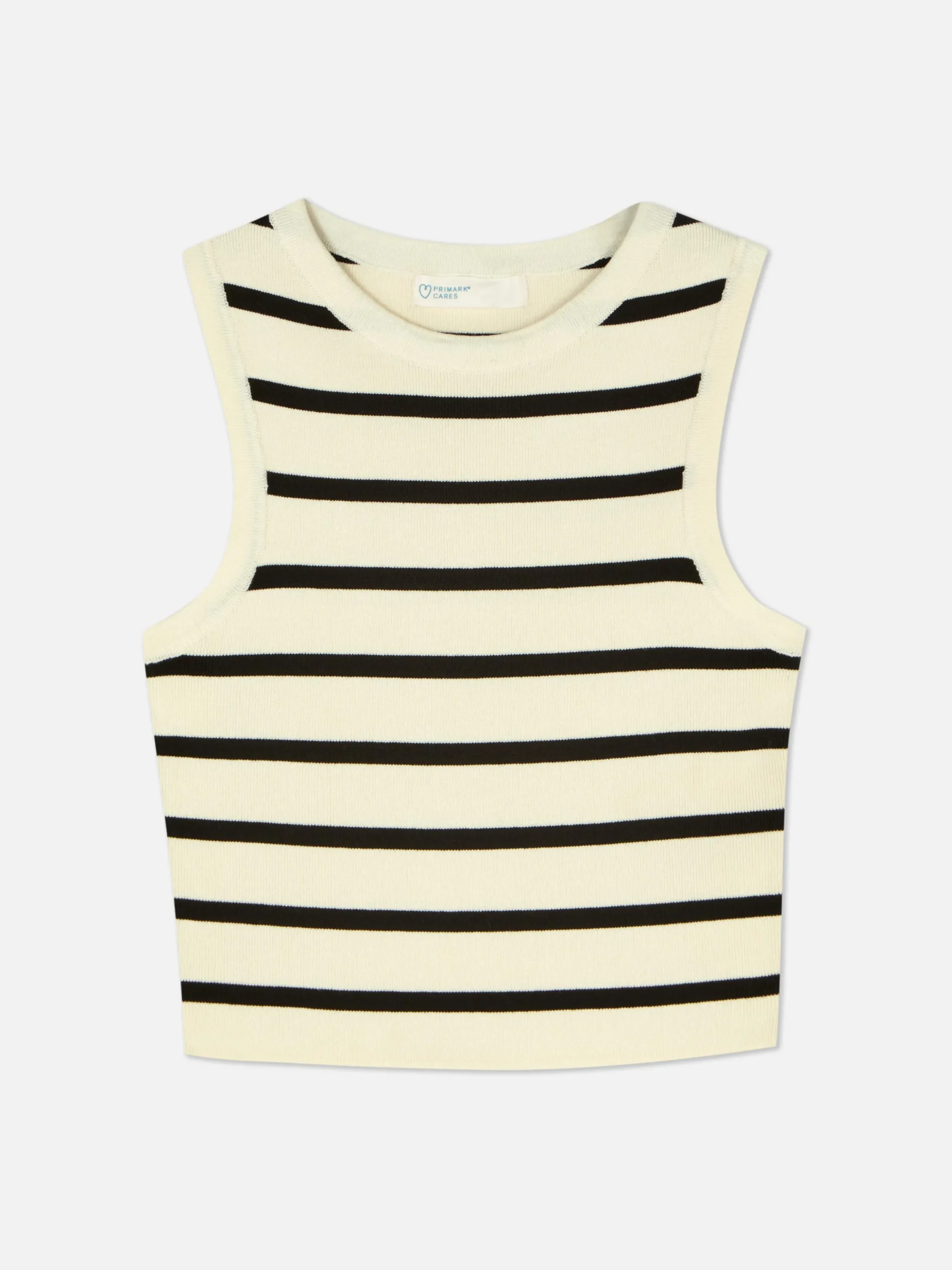 Camiseta Corta De Punto Sin Mangas De Cuello Redondo